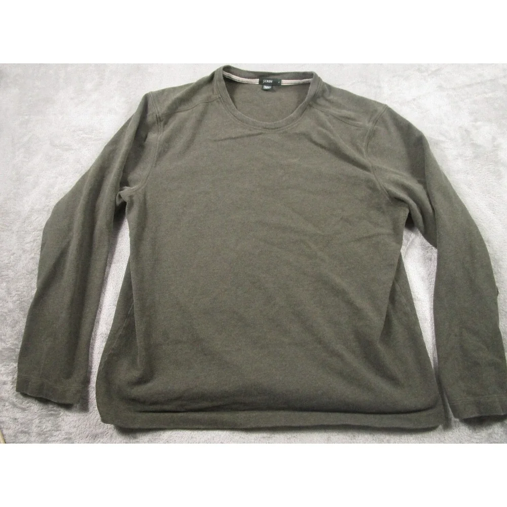 J Crew Sweater Mens Large Green Pull Over Crew Neck Cotton Preppy Casual‎